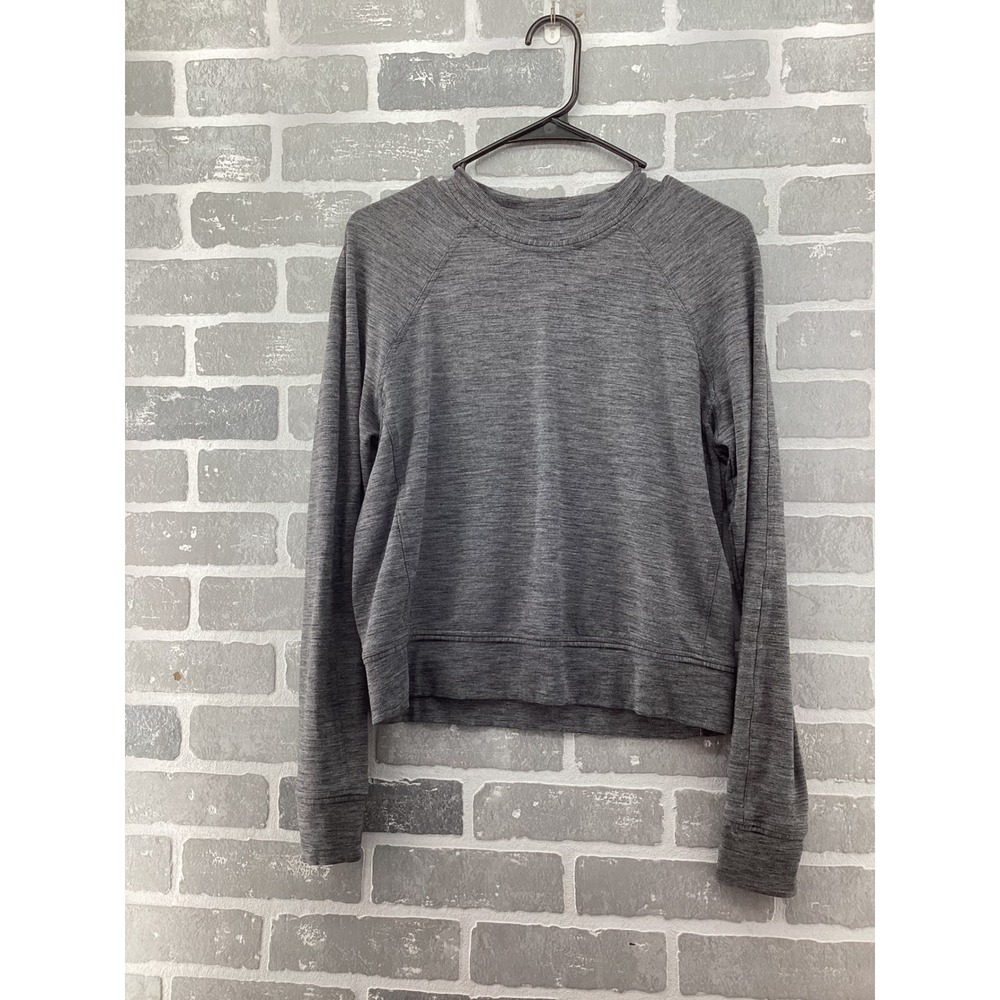 Lululemon Womens Heathered Grey Modal Raglan Long Sleeve Pullover Sweatshirt 8